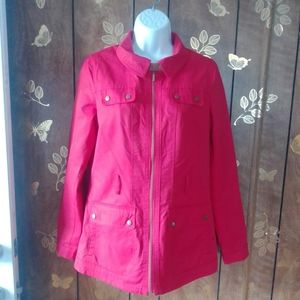 ELLE red zippered jacket/ coat size small